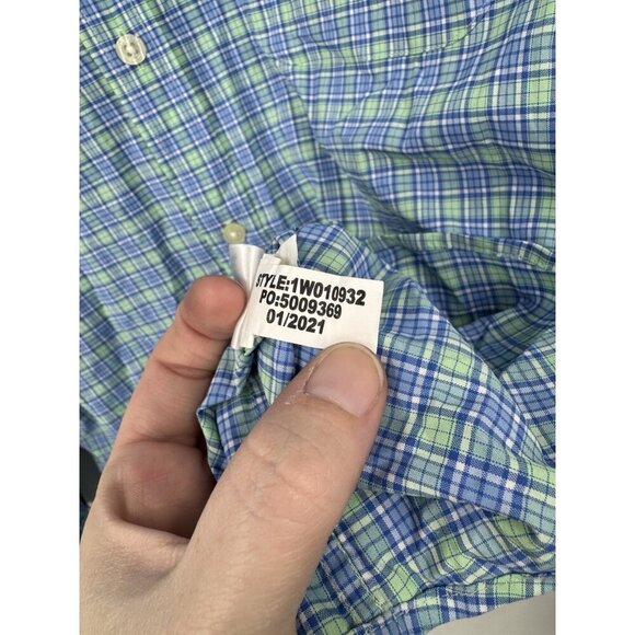Vineyard Vines OTG Performance Plaid Button Front Shirt Men L Bkue Long Sleeve - Picture 6 of 8